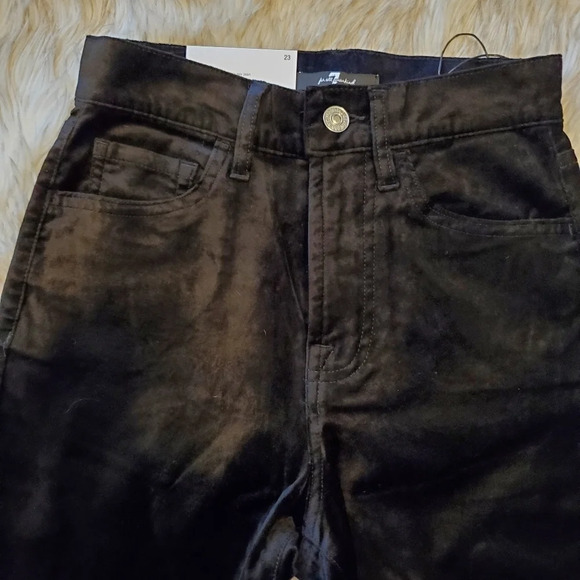 7 For All Mankind Black Velvet Wide Leg Trouser Jeans New - Picture 3 of 9